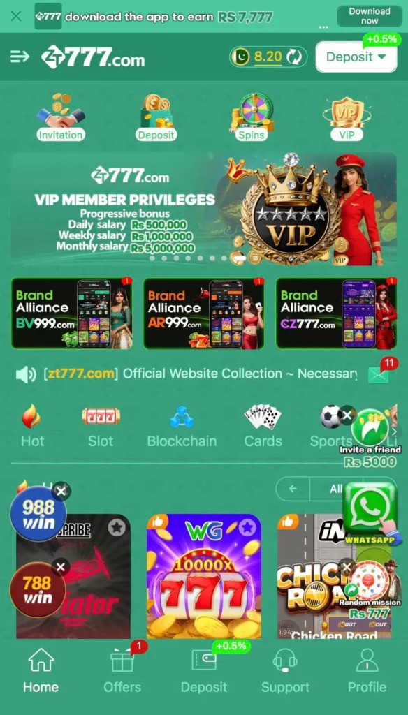zt777 main game interface